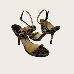Jimmy Choo Geometric Print Ankle-Strap Sandal